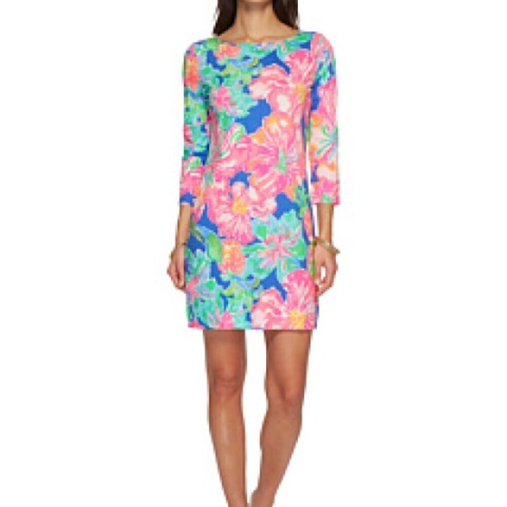 Lilly Pulitzer Marlowe Dress Size XXS/ US 2 Pink & Blue Floral